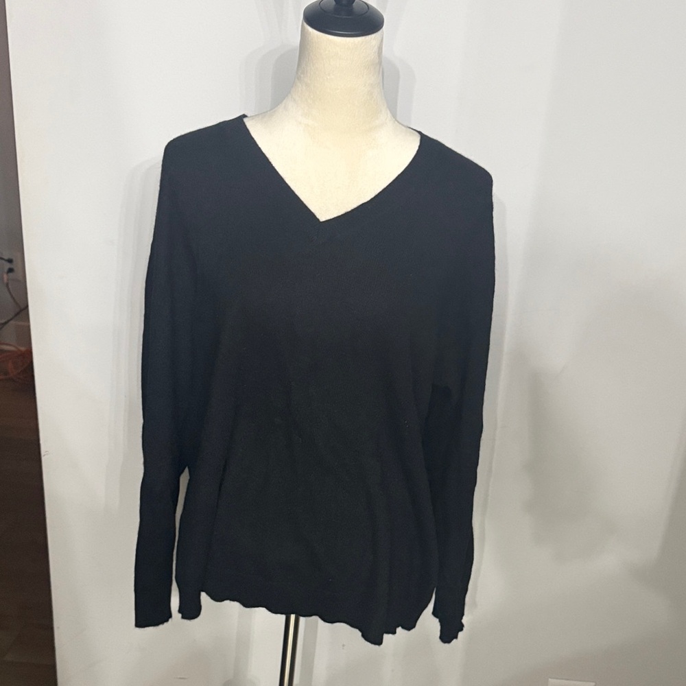 Charter Club 100% cashmere Black V-Neck Sweater